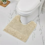 Better Trends 20" x 20" U-Shape Toilet Rug 100% Cotton Non Slip Tufted Contour Bath Mat, Water Absorbent Bathroom Rug (Sand) Granada Collection