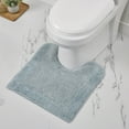 thumbnail image 1 of Better Trends 20" x 20" U-Shape Toilet Rug, 100% Cotton Soft Reversible Tufted Bathroom Rug, Contour Mat, Water Absorbent, Machine Washable, Toilet Base Rug (Blue) Edge Collection, 1 of 6