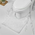 thumbnail image 1 of Better Trends 20" x 20" U-Shape Toilet Rug, 100% Cotton Soft Reversible Tufted Bathroom Rug, Contour Mat, Water Absorbent, Machine Washable, Toilet Base Rug (White) Edge Collection, 1 of 6