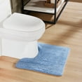 thumbnail image 1 of Better Trends 20" x 20" U-Shape Toilet Rug, 100% Cotton Tufted Bathroom Rug, Contour Mat, Water Absorbent, Reversible, Machine Wash (Dark Blue) Lux Collection, 1 of 6