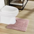 thumbnail image 1 of Better Trends 20" x 20" U-Shape Toilet Rug, 100% Cotton Tufted Bathroom Rug, Contour Mat, Water Absorbent, Reversible, Machine Wash (Pink) Lux Collection, 1 of 6