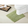 thumbnail image 1 of Better Trends 20" x 20" U-Shape Toilet Rug 100% Cotton Tufted Bathroom Rug, Contour Mat, Water Absorbent, Reversible, Machine Washable, (Sage) Lilly Crochet Collection, 1 of 7
