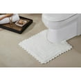 thumbnail image 1 of Better Trends 20" x 20" U-Shape Toilet Rug 100% Cotton Tufted Bathroom Rug, Contour Mat, Water Absorbent, Reversible, Machine Washable, (White) Lilly Crochet Collection, 1 of 7