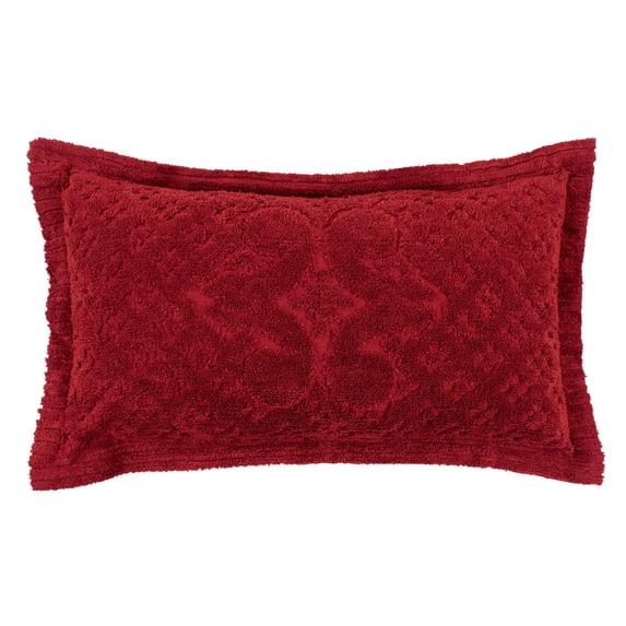 Better Trends 20"x 36" King Pillow Sham 100% Cotton Pillow Cover Medallion Design Machine Washable (Burgundy) Ashton Collection