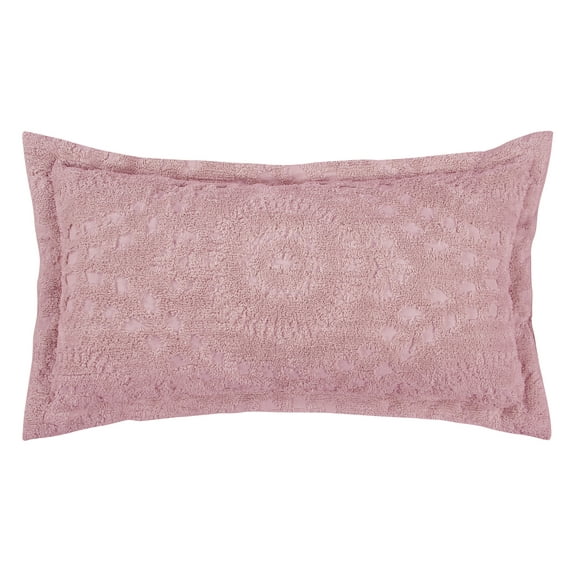 Better Trends 20"x 36" King Pillow Sham 100% Cotton Pillow Cover Medallion Design Machine Washable (Pink) Rio Collection