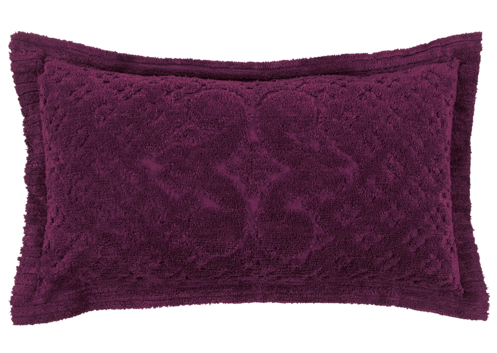 Plum Medallion King-Size Cotton Tufted Sham