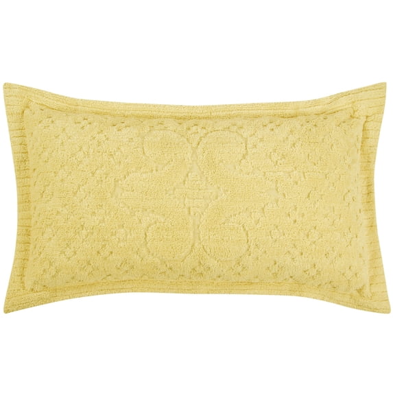 Better Trends 20"x 36" King Pillow Sham 100% Cotton Pillow Cover Medallion Design Machine Washable (Yellow) Ashton Collection