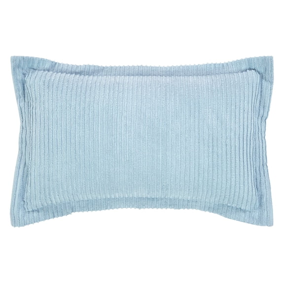 Better Trends 20"x 36" King Pillow Sham 100% Cotton Pillow Cover Stripe Design Machine Washable (Blue) Jullian Collection