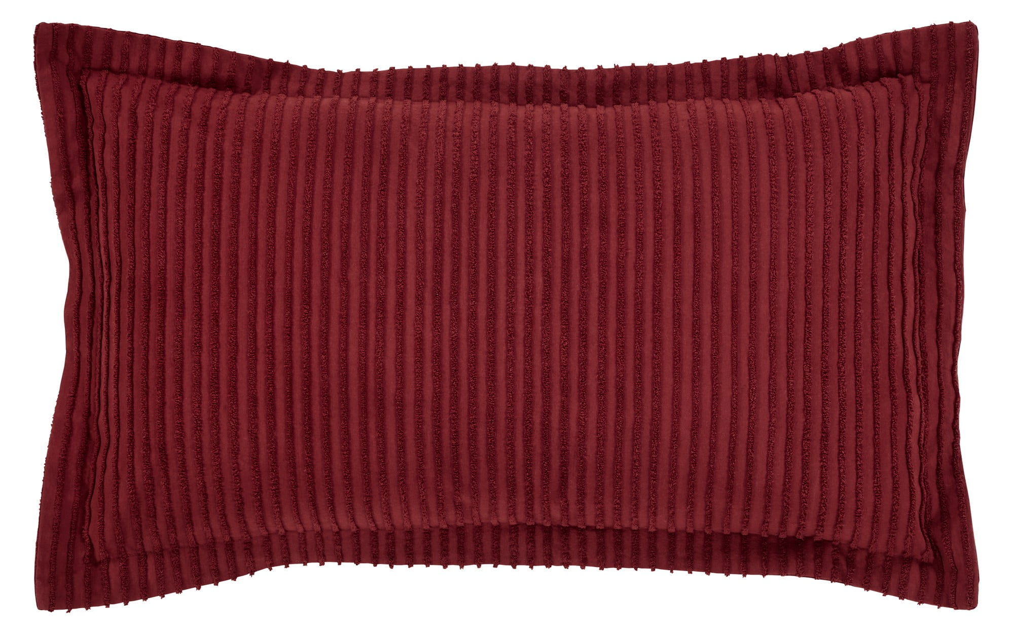 Burgundy Cotton Chenille Tufted King Pillow Sham