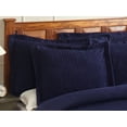 thumbnail image 1 of Better Trends 20"x 36" King Pillow Sham 100% Cotton Pillow Cover Stripe Design Machine Washable (Navy) Jullian Collection, 1 of 4