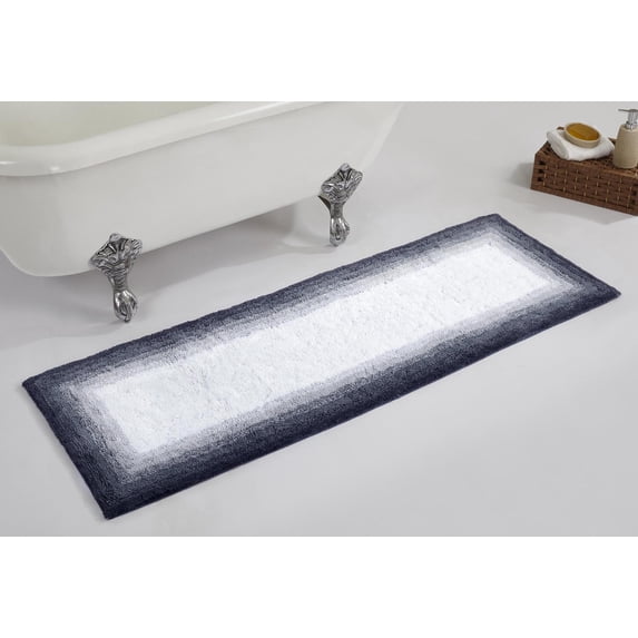 Better Trends 20" x 60" Bathroom Runner Mat 100% Cotton, Extra Soft Tufted Bath Rug, Water Absorbent & Non Slip Bath Mat, Gray Torrent Collection