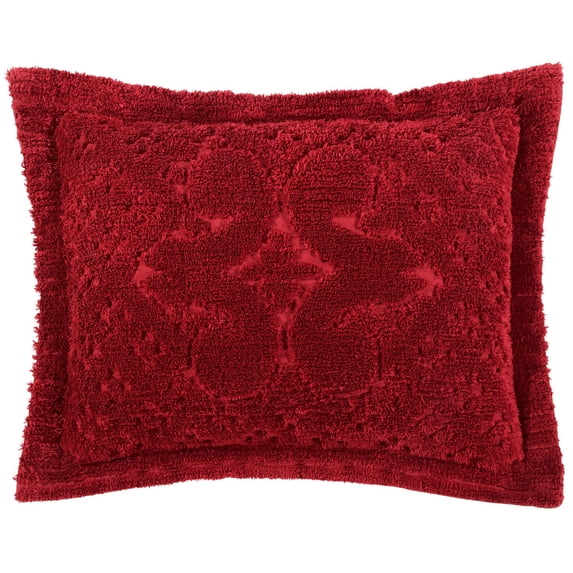 Better Trends 21"x 27" Standard Pillow Sham 100% Cotton Pillow Cover Medallion Design Machine Washable (Burgundy) Ashton Collection