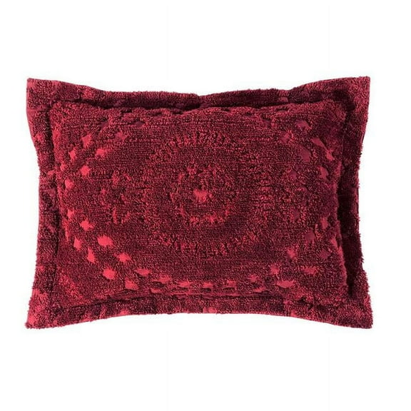 Better Trends 21"x 27" Standard Pillow Sham 100% Cotton Pillow Cover Medallion Design Machine Washable (Burgundy) Rio Collection
