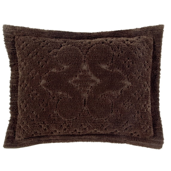 Better Trends 21"x 27" Standard Pillow Sham 100% Cotton Pillow Cover Medallion Design Machine Washable (Chocolate) Ashton Collection