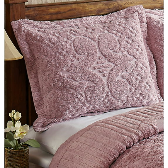 Better Trends 21"x 27" Standard Pillow Sham 100% Cotton Pillow Cover Medallion Design Machine Washable (Pink) Ashton Collection