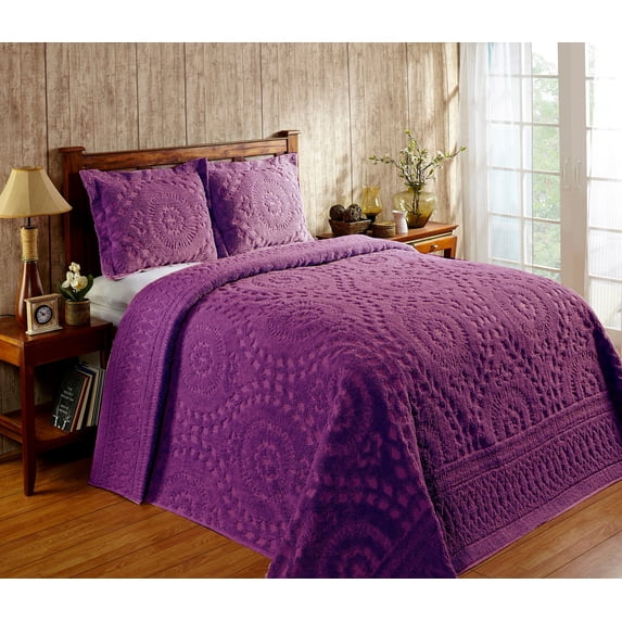 Better Trends 21"x 27" Standard Pillow Sham 100% Cotton Pillow Cover Medallion Design Machine Washable (Plum) Rio Collection