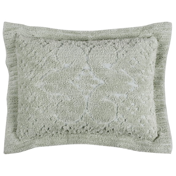 Better Trends 21"x 27" Standard Pillow Sham 100% Cotton Pillow Cover Medallion Design Machine Washable (Sage) Ashton Collection
