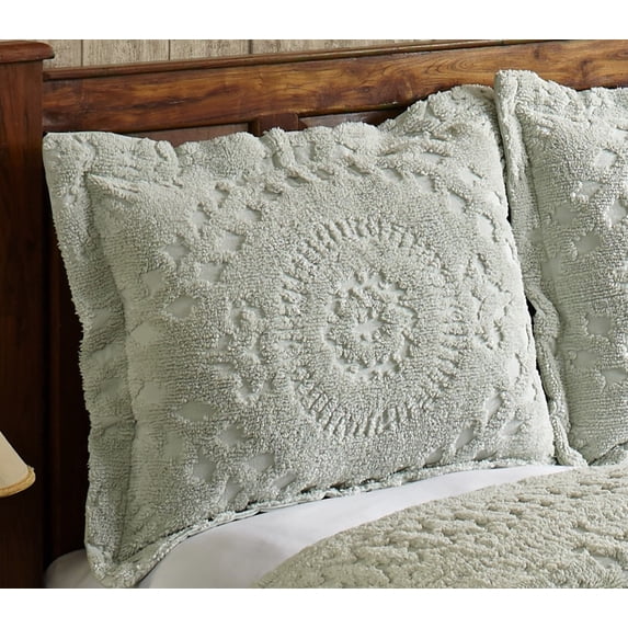 Better Trends 21"x 27" Standard Pillow Sham 100% Cotton Pillow Cover Medallion Design Machine Washable (Sage) Rio Collection