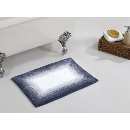 Better Trends 21" x 34" Bathroom Rug 100% Cotton Bath Rug Water Absorbent & Non Slip Bath Mat (Gray) Torrent Collection
