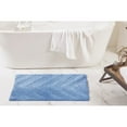 thumbnail image 1 of Better Trends 21" x 34" Bathroom Rugs 100% Cotton Soft Water Absorbent Non Slip Bath Mat Machine Washable Rug (Dark Blue) Hugo Collection, 1 of 4