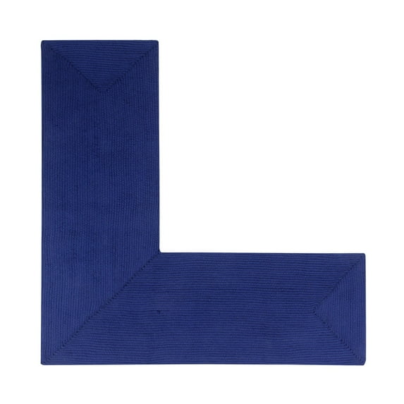 Better Trends 24"x 112" L-Shape Rug 100% Polypropylene Durable & Stain Resistant Reversible Indoor Area Utility Rug (Navy Solid) Alpine Solid Collection