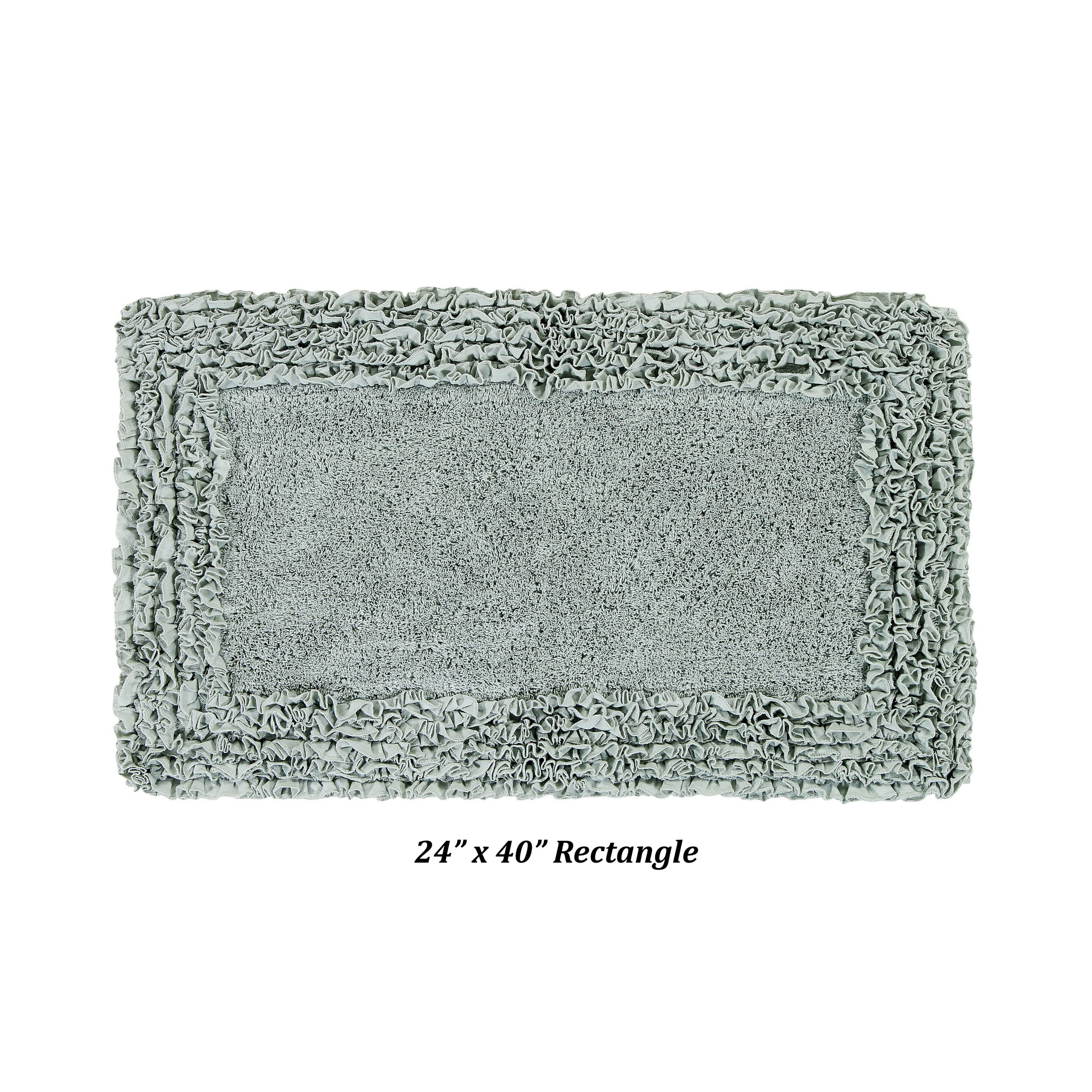 Better Trends 24" x 40" Premium Bathroom Rug 100% Cotton, Ultra Soft Bath Mat, Water Absorbent, Non-Slip Ruffle Border (Sage) Shaggy Border Collection