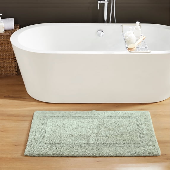 Better Trends 24" x 40" Premium Bathroom Rug Mat, 100% Cotton, Extra Soft Tufted Door Mat, Water Absorbent & Reversible Bath Mat (Dark Sage) Lux Collection