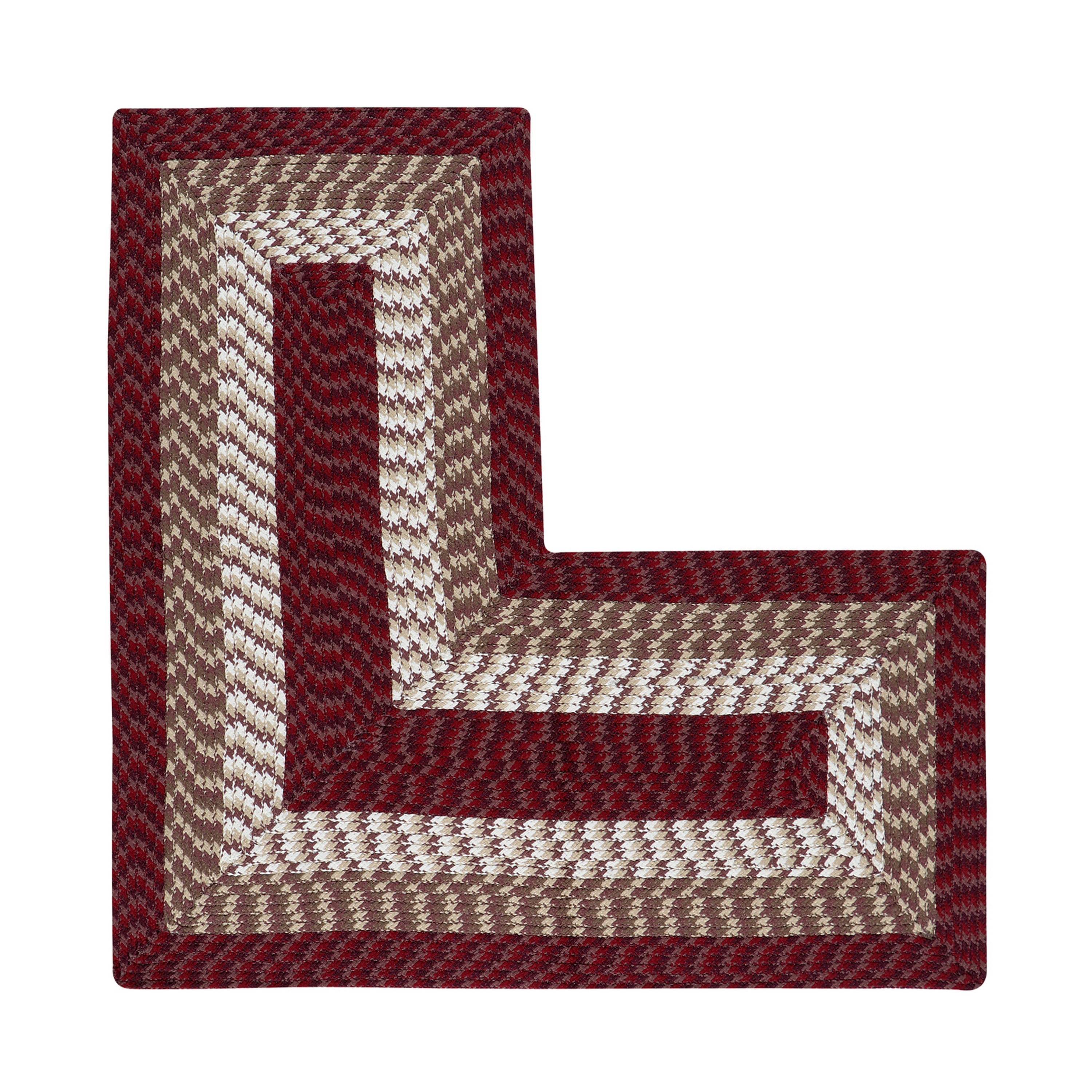 Burgundy Stripe Synthetic Braided Oval Rug 24" x 48" Reversible