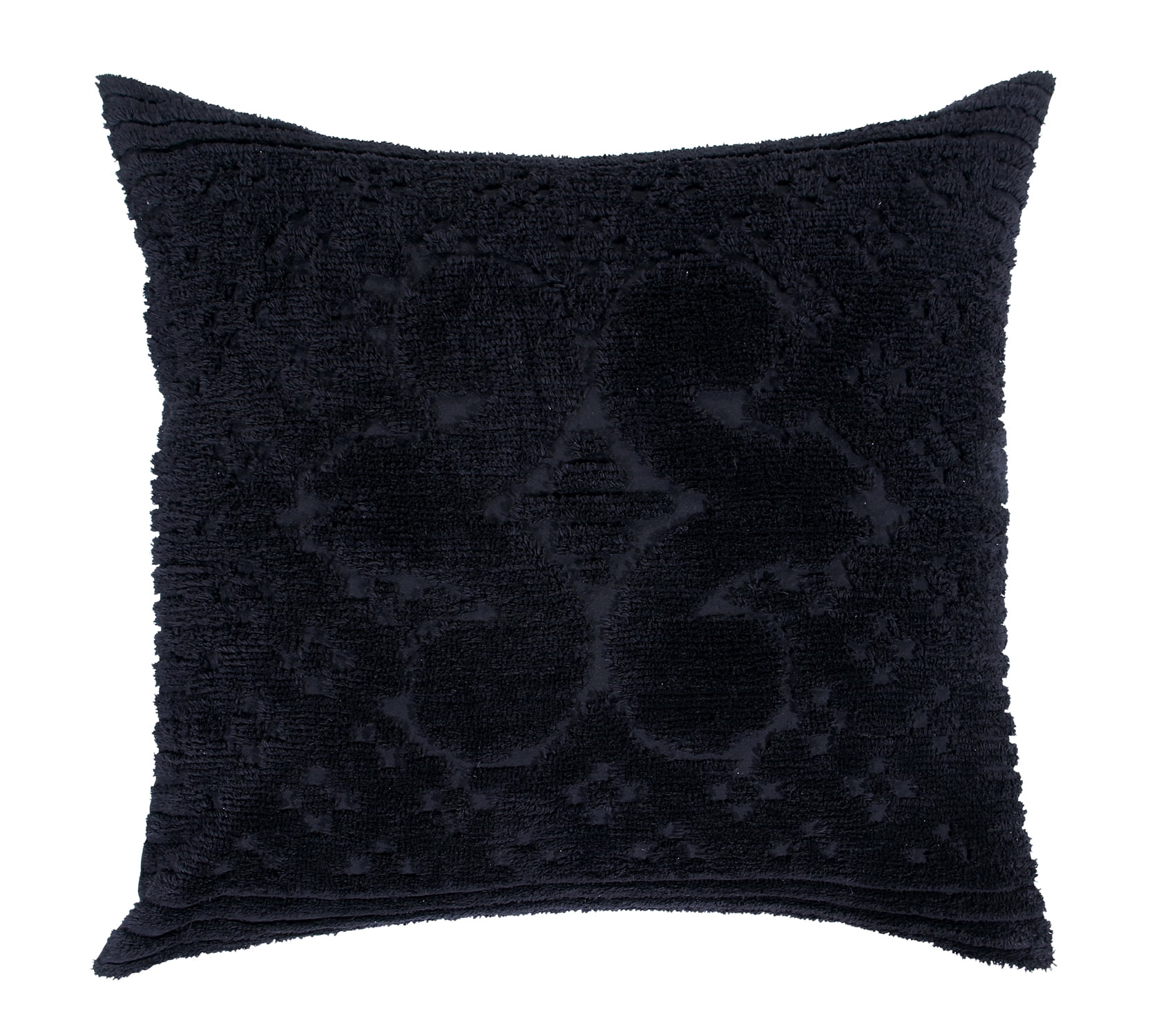 Better Trends 26"x 26" Euro Pillow Sham 100% Cotton Pillow Cover Medallion Design Machine Washable (Black) Ashton Collection