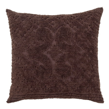 Better Trends 26"x 26" Euro Pillow Sham 100% Cotton Pillow Cover Medallion Design Machine Washable (Chocolate) Ashton Collection