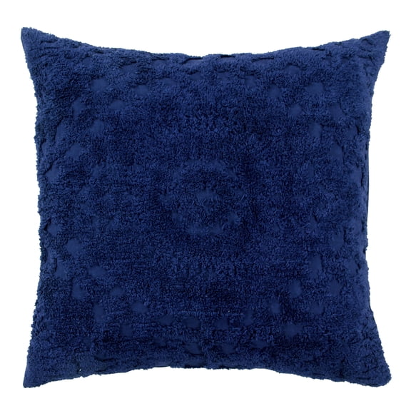 Better Trends 26"x 26" Euro Pillow Sham 100% Cotton Pillow Cover Medallion Design Machine Washable (Navy) Rio Collection