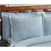 Better Trends 26"x 26" Euro Pillow Sham 100% Cotton Pillow Cover Stripe Design Machine Washable (Blue) Jullian Collection