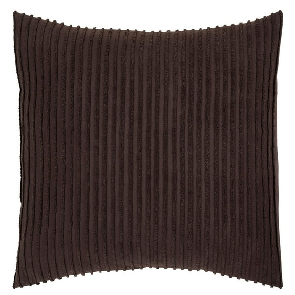 Better Trends 26"x 26" Euro Pillow Sham 100% Cotton Pillow Cover Stripe Design Machine Washable (Chocolate) Jullian Collection