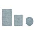 thumbnail image 1 of Better Trends 3 Piece Bath Rugs Set 100% Cotton Soft Water Absorbent Reversible Machine Washable Lid Cover, U-Shape Toilet Rug for Bathroom Floor Decor Seat Cover Blue Lux Collection, 1 of 4