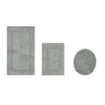 thumbnail image 1 of Better Trends 3 Piece Bath Rugs Set 100% Cotton Soft Water Absorbent Reversible Machine Washable Lid Cover, U-Shape Toilet Rug for Bathroom Floor Decor Seat Cover Silver Lux Collection, 1 of 4