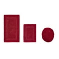 thumbnail image 1 of Better Trends 3 Piece Bath Rugs Set 100% Cotton Soft Water Absorbent Reversible Machine Washable Lid Cover, U-Shape Toilet Rug for Bathroom Floor Decor Seat Cover Red Lux Collection, 1 of 4