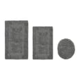 thumbnail image 1 of Better Trends 3 Piece Bath Rugs Set 100% Cotton U-Shape Toilet Mat Soft, Water Absorbent Reversible Machine Washable for Bathroom Decor Tub Shower Toilet Base Gray Lux Collection, 1 of 4