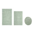 thumbnail image 1 of Better Trends 3 Piece Bath Rugs Set 100% Cotton U-Shape Toilet Mat Soft, Water Absorbent Reversible Machine Washable for Bathroom Decor Tub Shower Toilet Base Dark Sage Lux Collection, 1 of 4