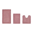 thumbnail image 1 of Better Trends 3 Piece Premium Bathroom Rug Set 100% Cotton Soft Tufted Bath Mat Water absorbent Reversible U shape Toilet Bath Rug Perfect for Bathroom, Shower and Bathtub Use, Pink - Edge Collection, 1 of 5