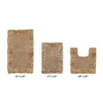 thumbnail image 1 of Better Trends 3 Piece Bathroom Rug Set 100% Cotton, Extra Soft, Water Absorbent & Non Slip Bath Mat, Ruffle Border, (Beige) Shaggy Border Collection, 1 of 5