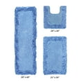 thumbnail image 1 of Better Trends 3 Piece Bathroom Rug Set 100% Cotton, Extra Soft, Water Absorbent & Non Slip Bath Mat, Ruffle Border, (Blue) Shaggy Border Collection, 1 of 5