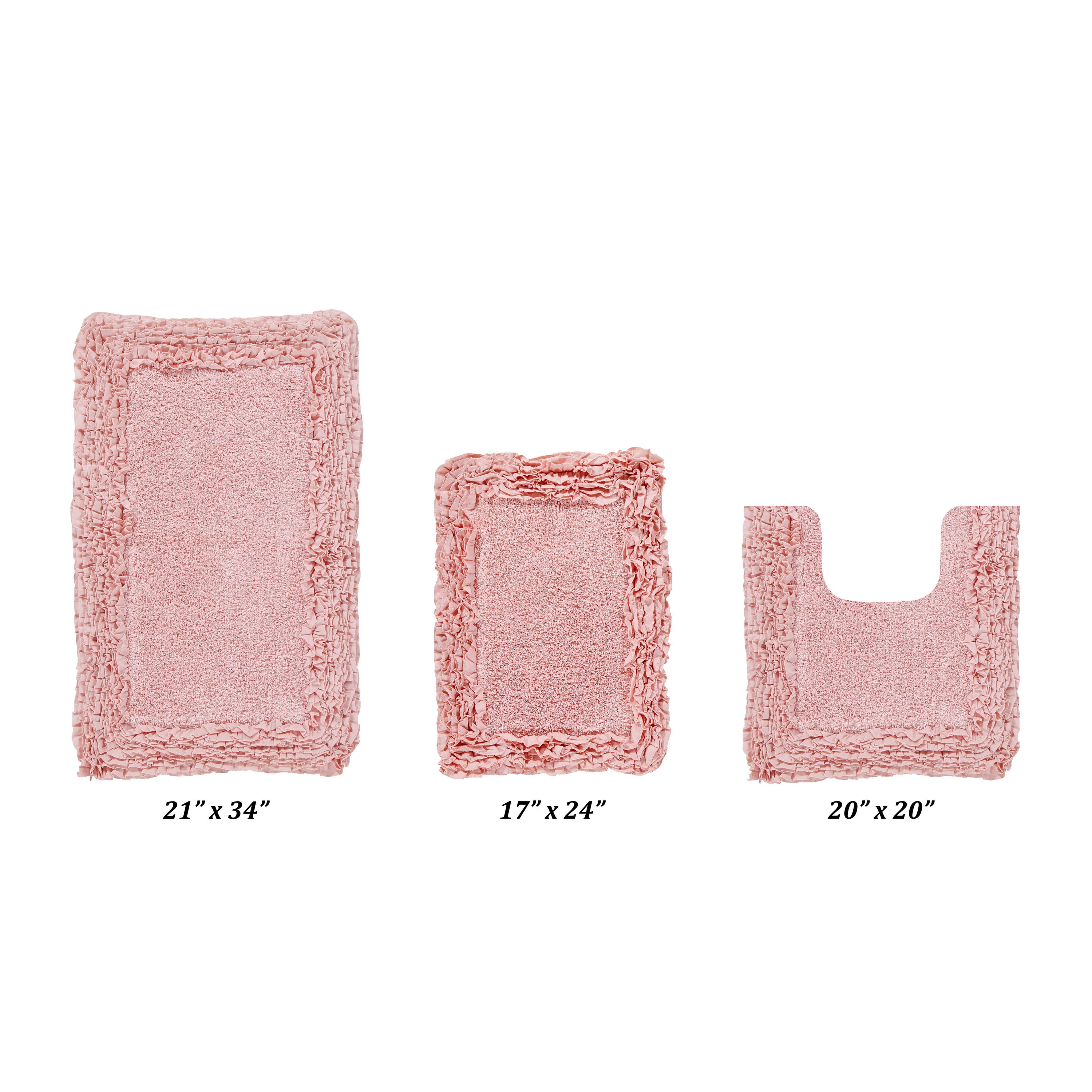 Better Trends 3 Piece Bathroom Rug Set 100% Cotton, Extra Soft, Water ...