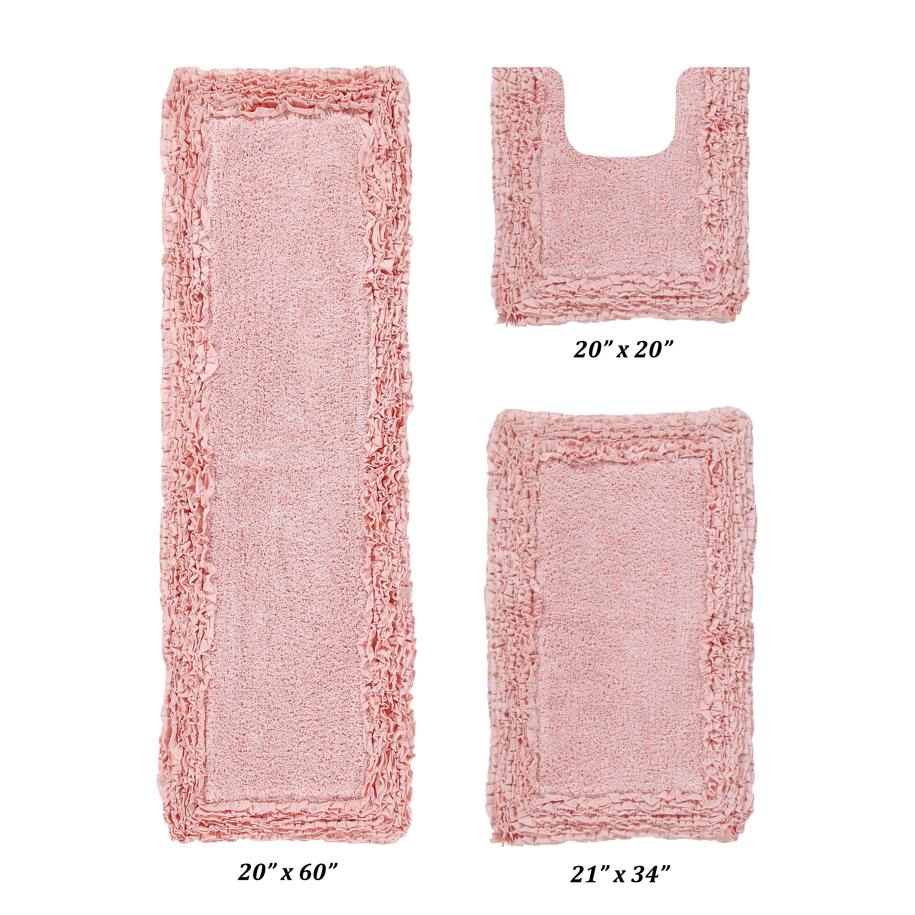 Better Trends 3 Piece Bathroom Rug Set 100% Cotton, Extra Soft, Water ...
