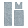 thumbnail image 1 of Better Trends 3 Piece Bathroom Rugs Set 100% Cotton Soft Bath Rug Water Absorbent, Reversible, Machine Washable for Bathroom Decor Toilet Base Contour, Luxury Runner Mat Blue Lux Collection, 1 of 4