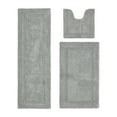 thumbnail image 1 of Better Trends 3 Piece Bathroom Rugs Set 100% Cotton Soft Bath Rug Water Absorbent, Reversible, Machine Washable for Bathroom Decor Toilet Base Contour, Luxury Runner Mat Silver Lux Collection, 1 of 4