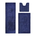 thumbnail image 1 of Better Trends 3 Piece Bathroom Rugs Set 100% Cotton Soft Bath Rug Water Absorbent, Reversible, Machine Washable for Bathroom Decor Toilet Base Contour, Luxury Runner Mat Navy Lux Collection, 1 of 4