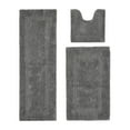 thumbnail image 1 of Better Trends 3 Piece Bathroom Rugs Set 100% Cotton Soft Bath Rug Water Absorbent, Reversible, Machine Washable for Bathroom Decor Toilet Base Contour, Luxury Runner Mat Gray Lux Collection, 1 of 4