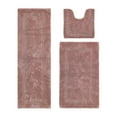 thumbnail image 1 of Better Trends 3 Piece Bathroom Rugs Set 100% Cotton Soft Bath Rug Water Absorbent, Reversible, Machine Washable for Bathroom Decor Toilet Base Contour, Luxury Runner Mat Pink Lux Collection, 1 of 4