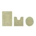 thumbnail image 1 of Better Trends 3 Piece Bathroom Rugs Set 100% Cotton U-Shape Toilet Rug Soft, Water Absorbent Reversible Machine Washable for Bathroom Decor Toilet Base Sage Lux Collection, 1 of 4