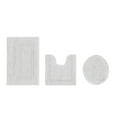 thumbnail image 1 of Better Trends 3 Piece Bathroom Rugs Set 100% Cotton U-Shape Toilet Rug Soft, Water Absorbent Reversible Machine Washable for Bathroom Decor Toilet Base White Lux Collection, 1 of 4